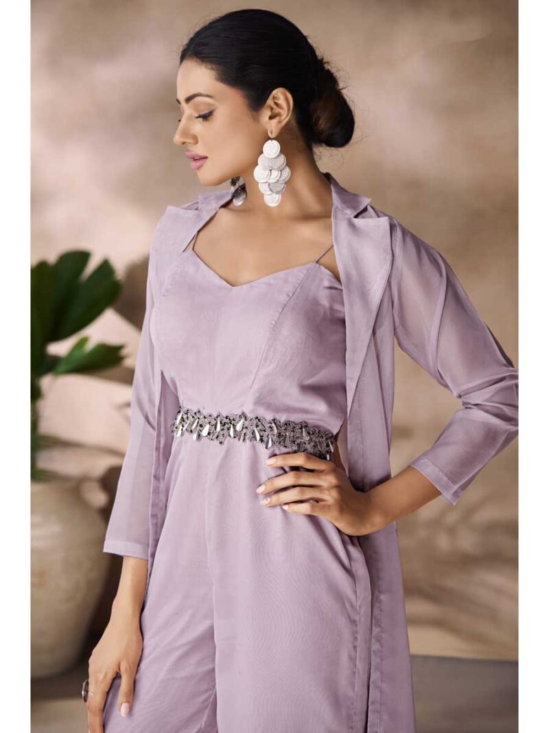 Mangalam Designer Western Style Lavender Cord Set | Ready To Wear