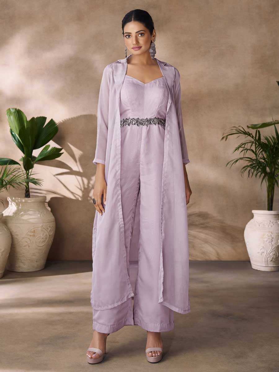 Mangalam Designer Western Style Lavender Cord Set | Ready To Wear