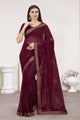 Designer Ready-to-Wear Georgette Saree with Resham Embroidery & Hot-Fix Stone Blouse