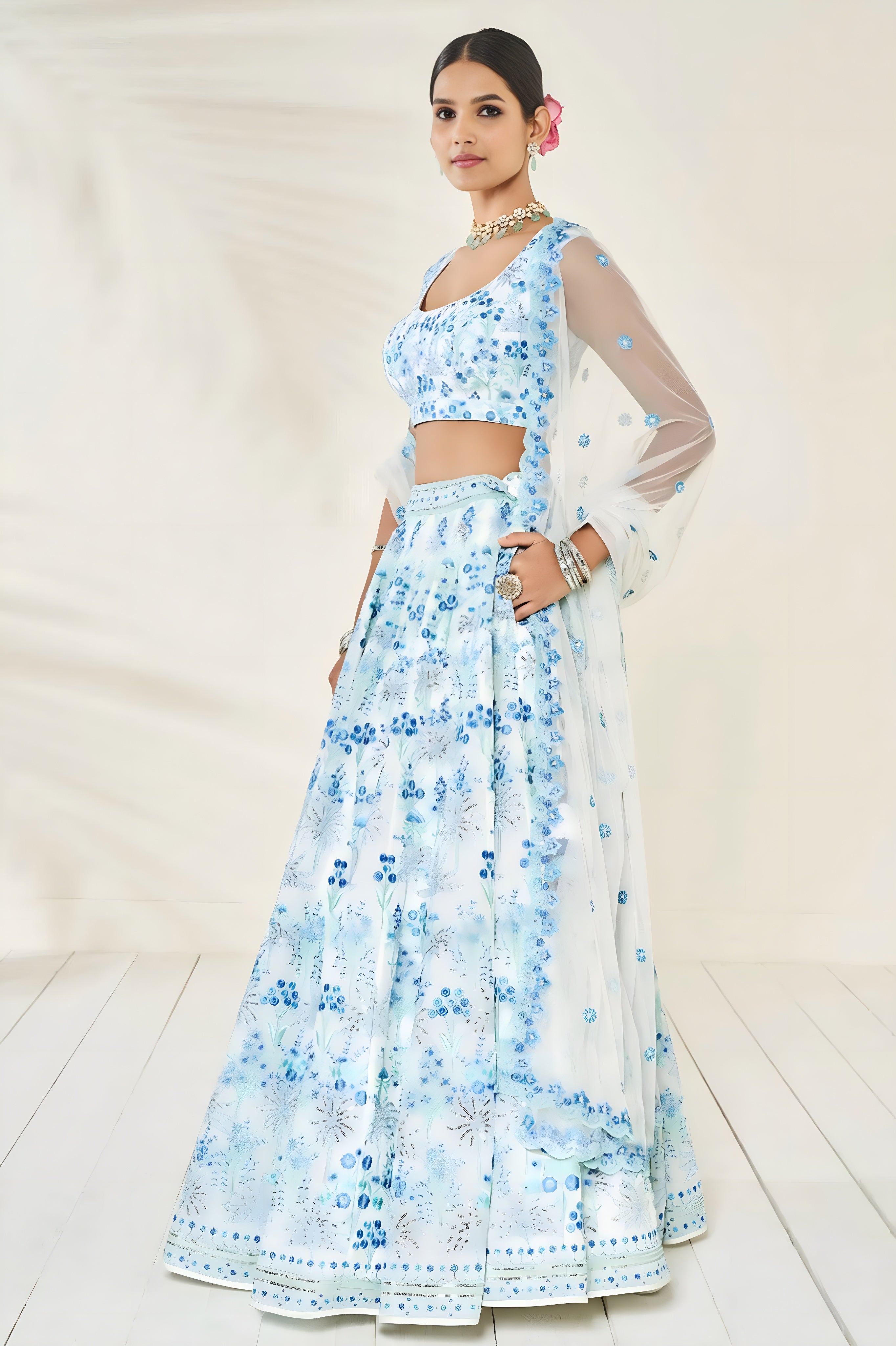 Classic Meadow Mirage Lehenga | Ready To Wear