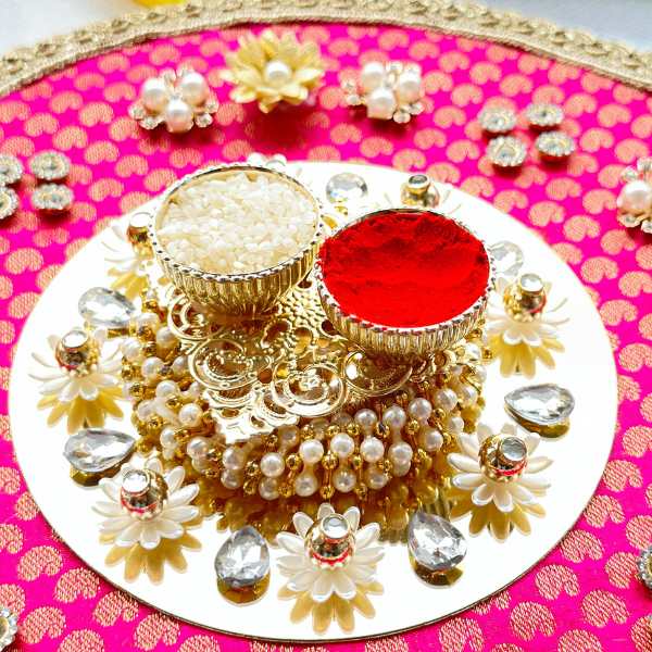 Aashray Pearl Luminous Aarti Thali