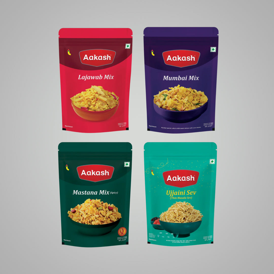 Akash Mixture & Sev Combo (Pack of 4) 350g each