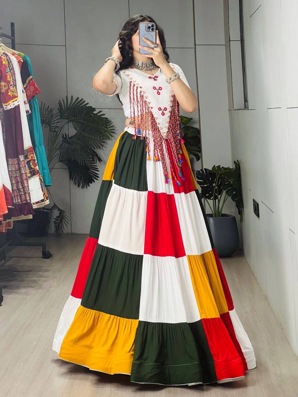 Albeli Multicolour Gujarati Festive Chaniya Choli – Ready to Wear