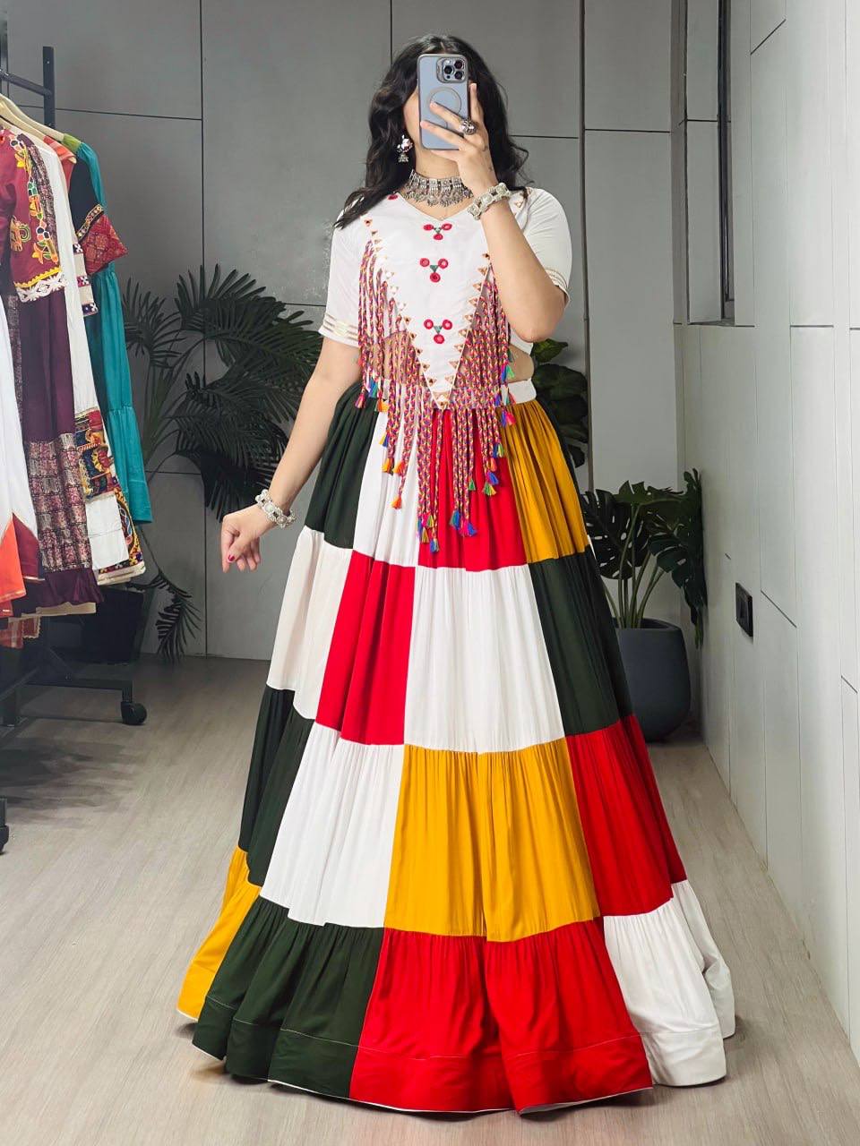 Albeli Multicolour Gujarati Festive Chaniya Choli – Ready to Wear