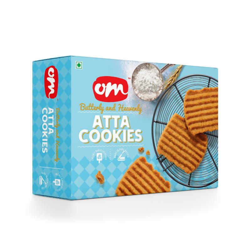 Om Sweets & Snacks Atta Patti Cookies -  350 Gms