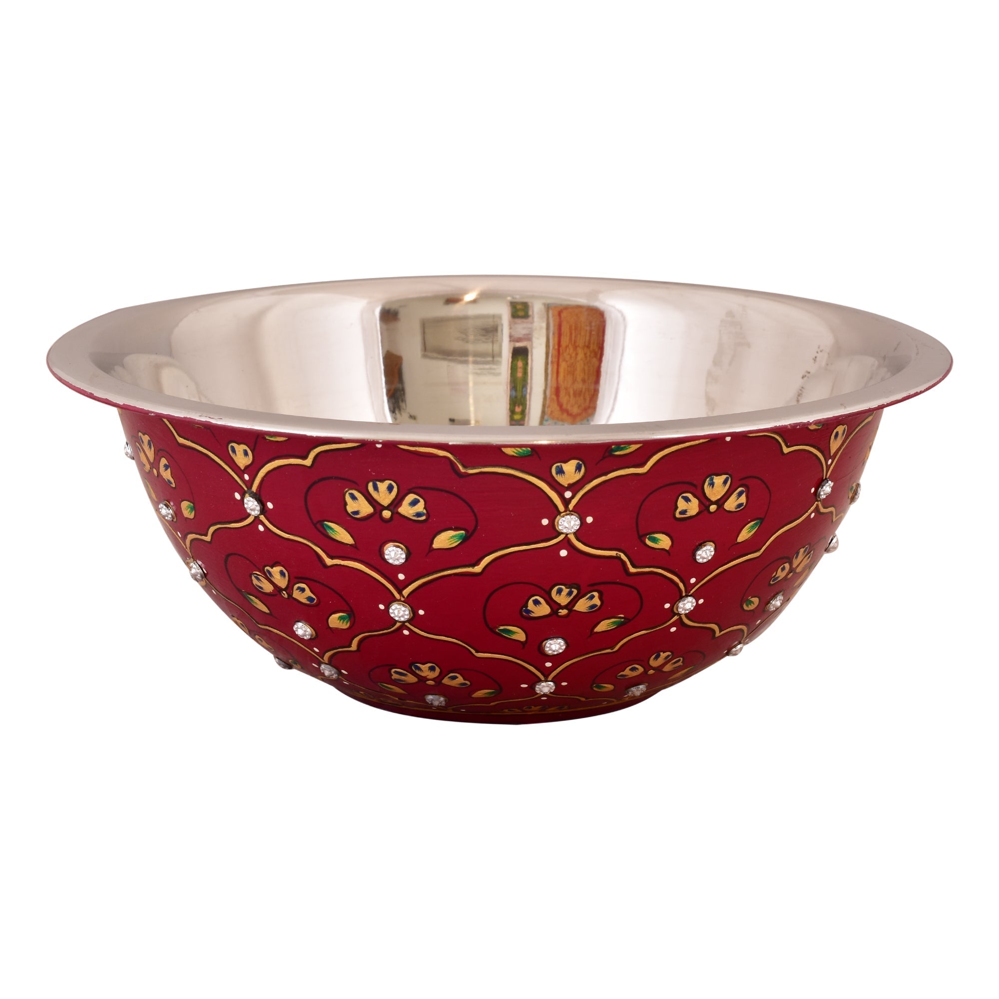 Hand painted serving bowl: Maroon Salad Bowl