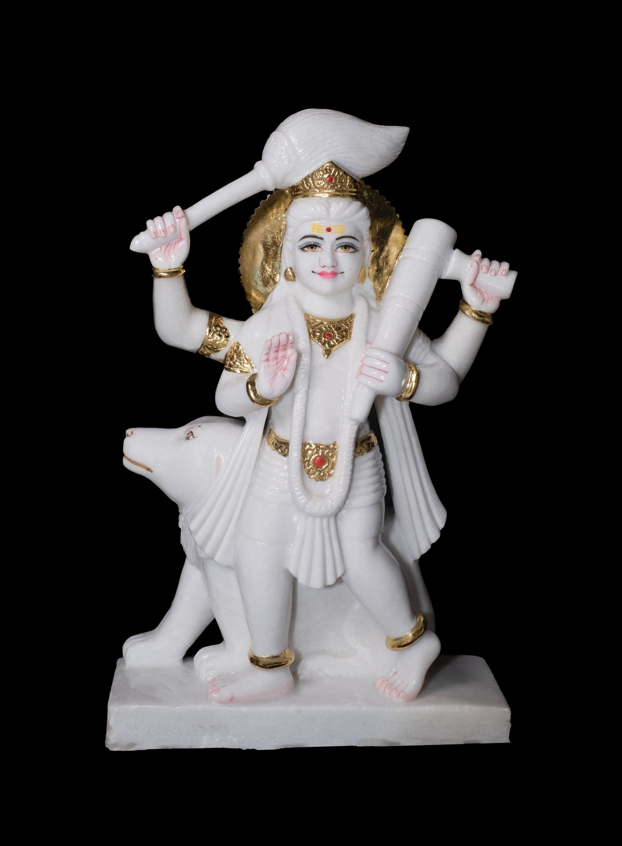 Bhairav Ji Marble Statue - 32 x 19 x 8 inches