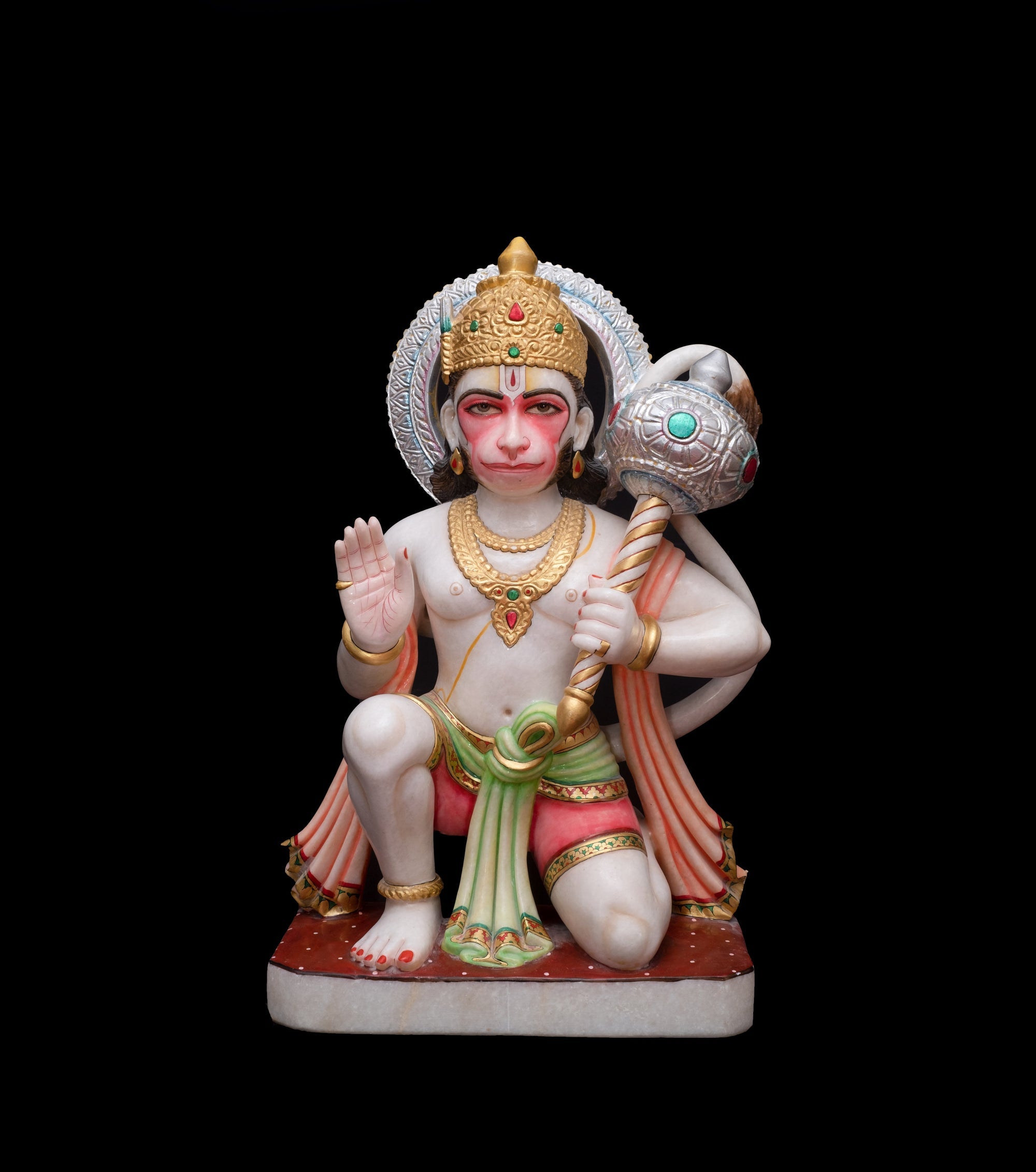 Standing Hanuman Ji with Gadda For Home And Temple - 30 x 20 x 8 inches