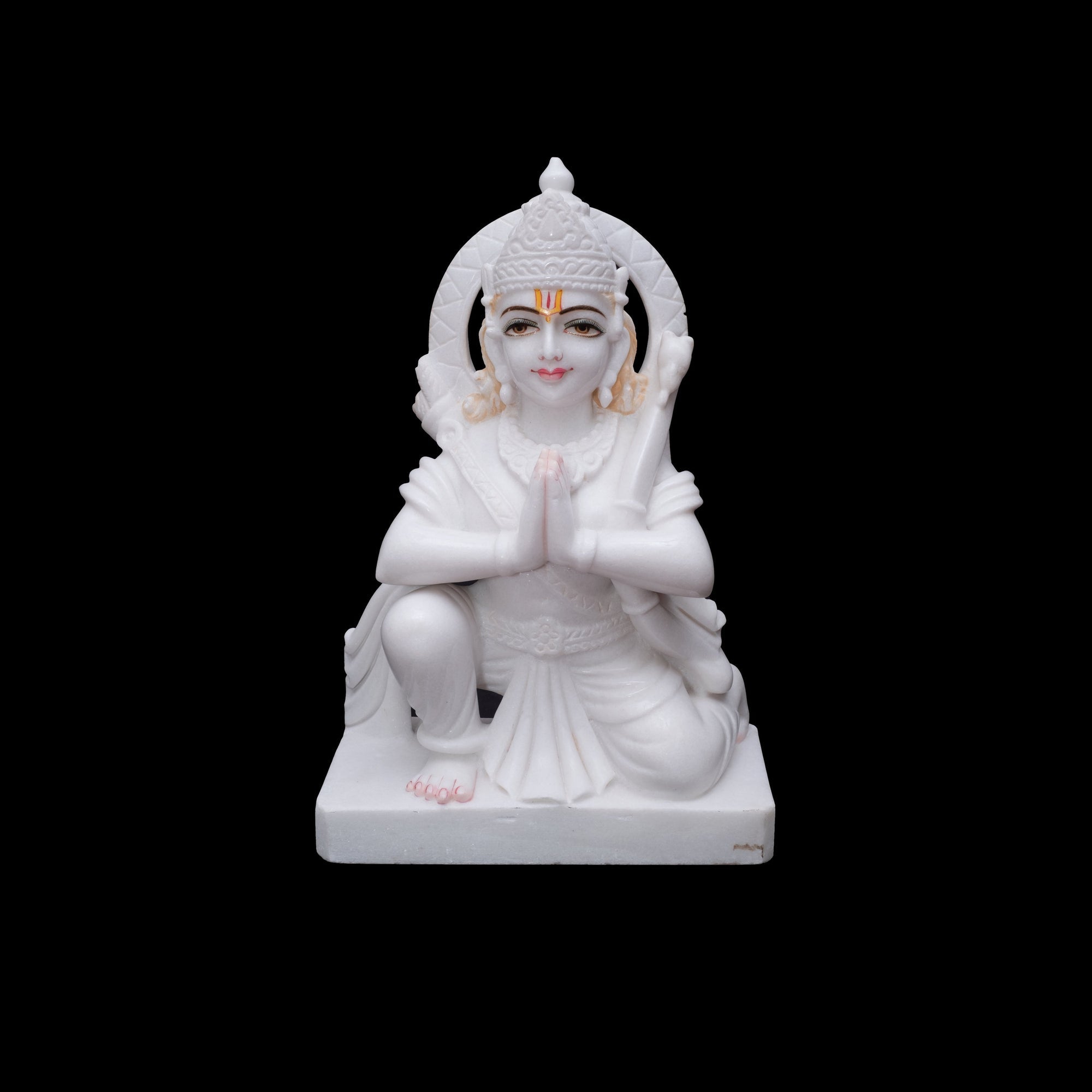 Vietnam Marble Lord Bharat Statue - 24 x 16 x 8 inches