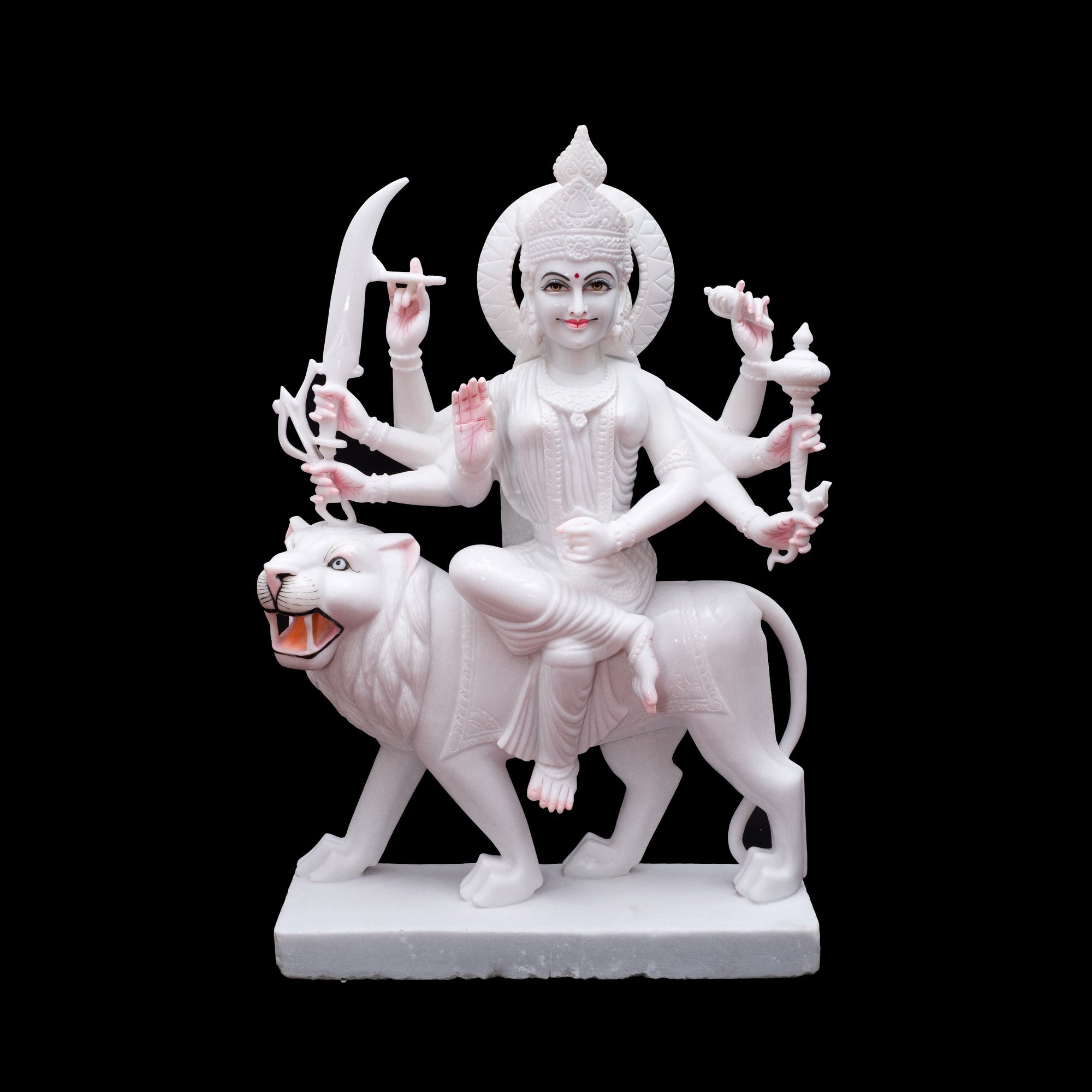 Marble Durga Mata Statue (Vietnam) - 42 x 28 x 9 inches