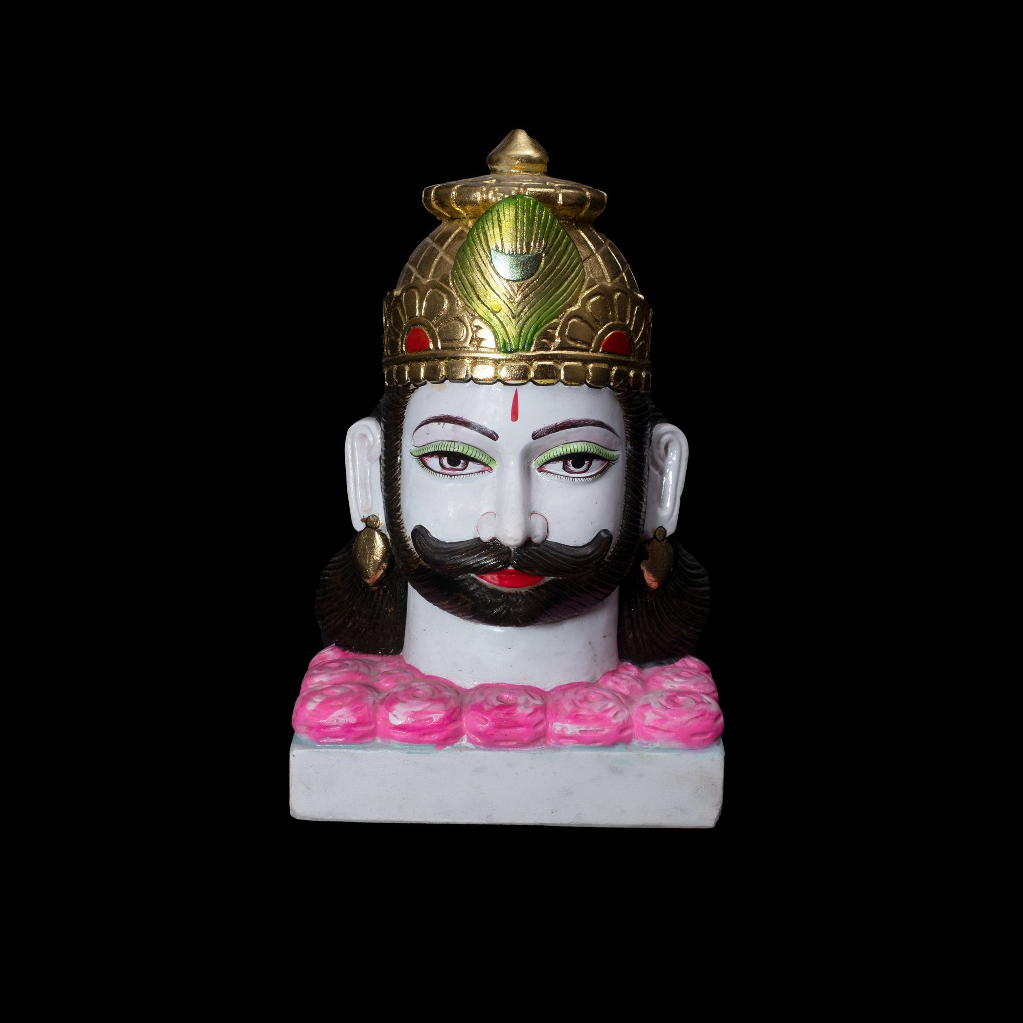 Khatu Shyam Marble Statue For Temple - 16 x 12 x 6 inches