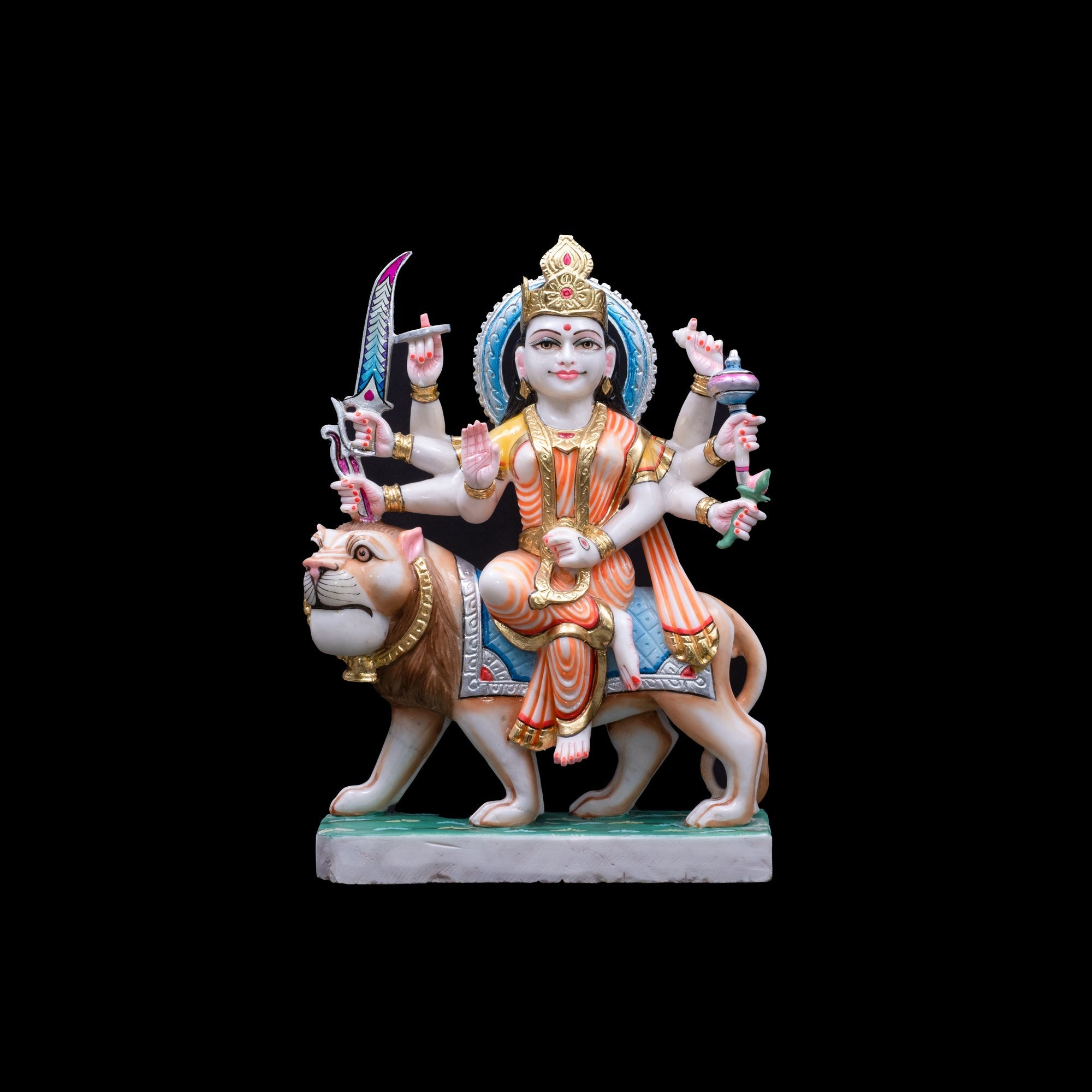 Durga Mata Marble Statue For Temple - 24 x 19 x 5