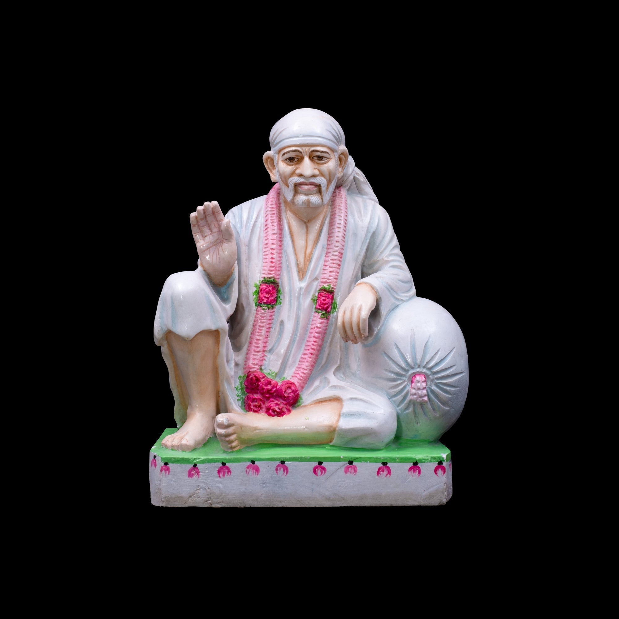 Sai Baba Marble Statue For Temple - 18 x 15 x 7