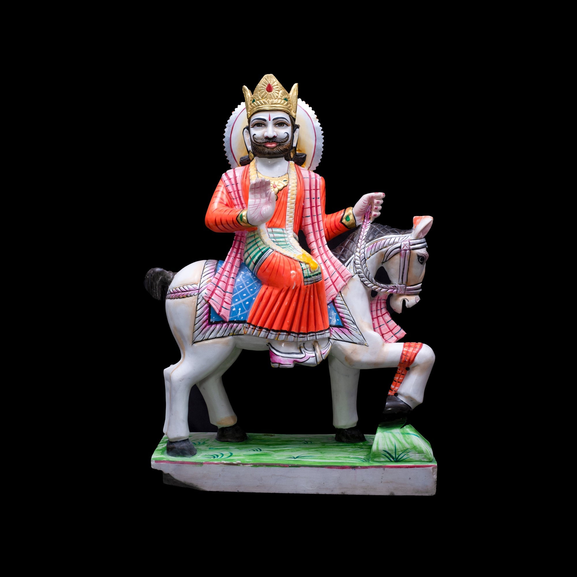 Ramdev Ji Marble Statue For Home Décor - 32 x 23 x 8