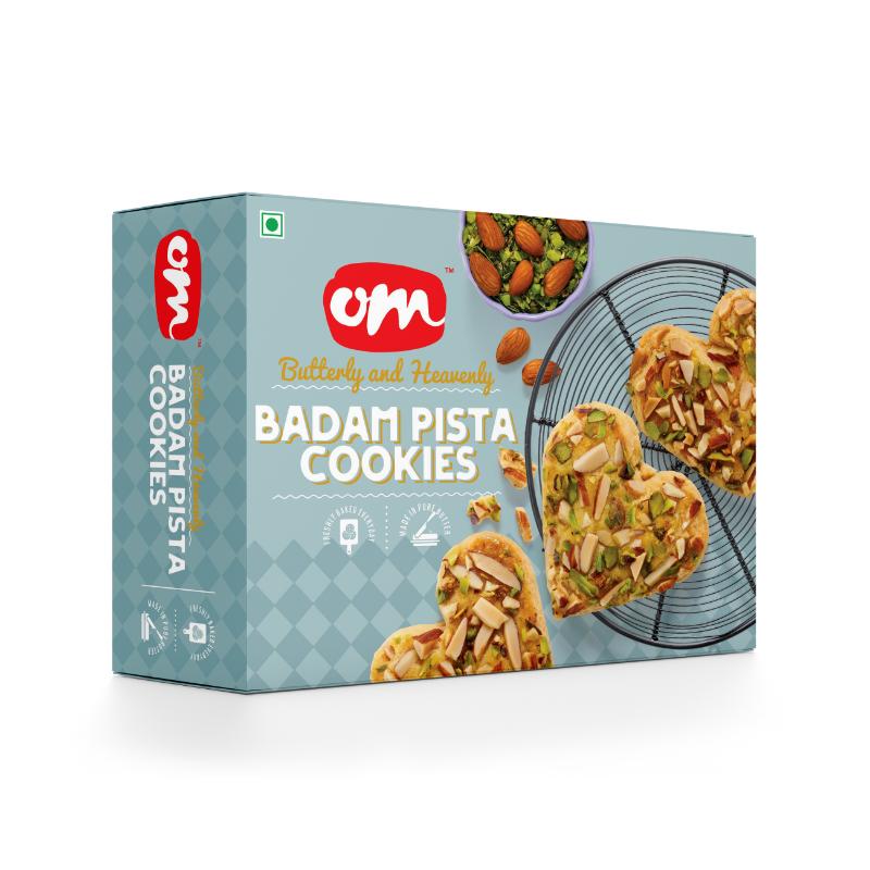 Om Sweets & Snacks Almond Pista Cookies  -  350 Gms