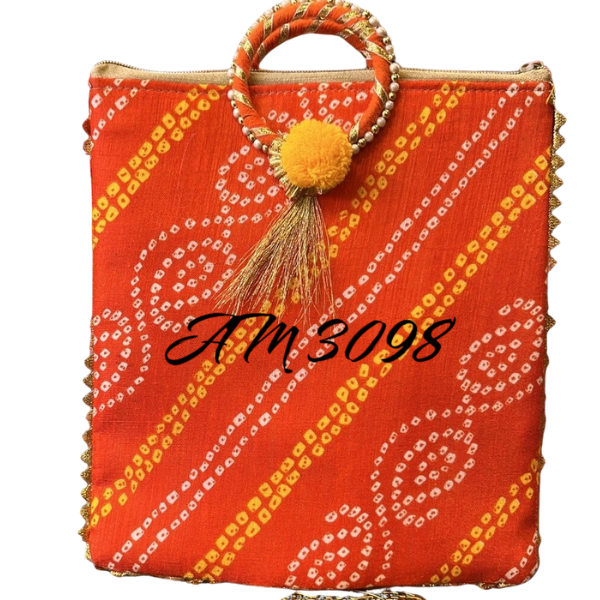 Bandhani Style Handbag Set Of 3 Pieces