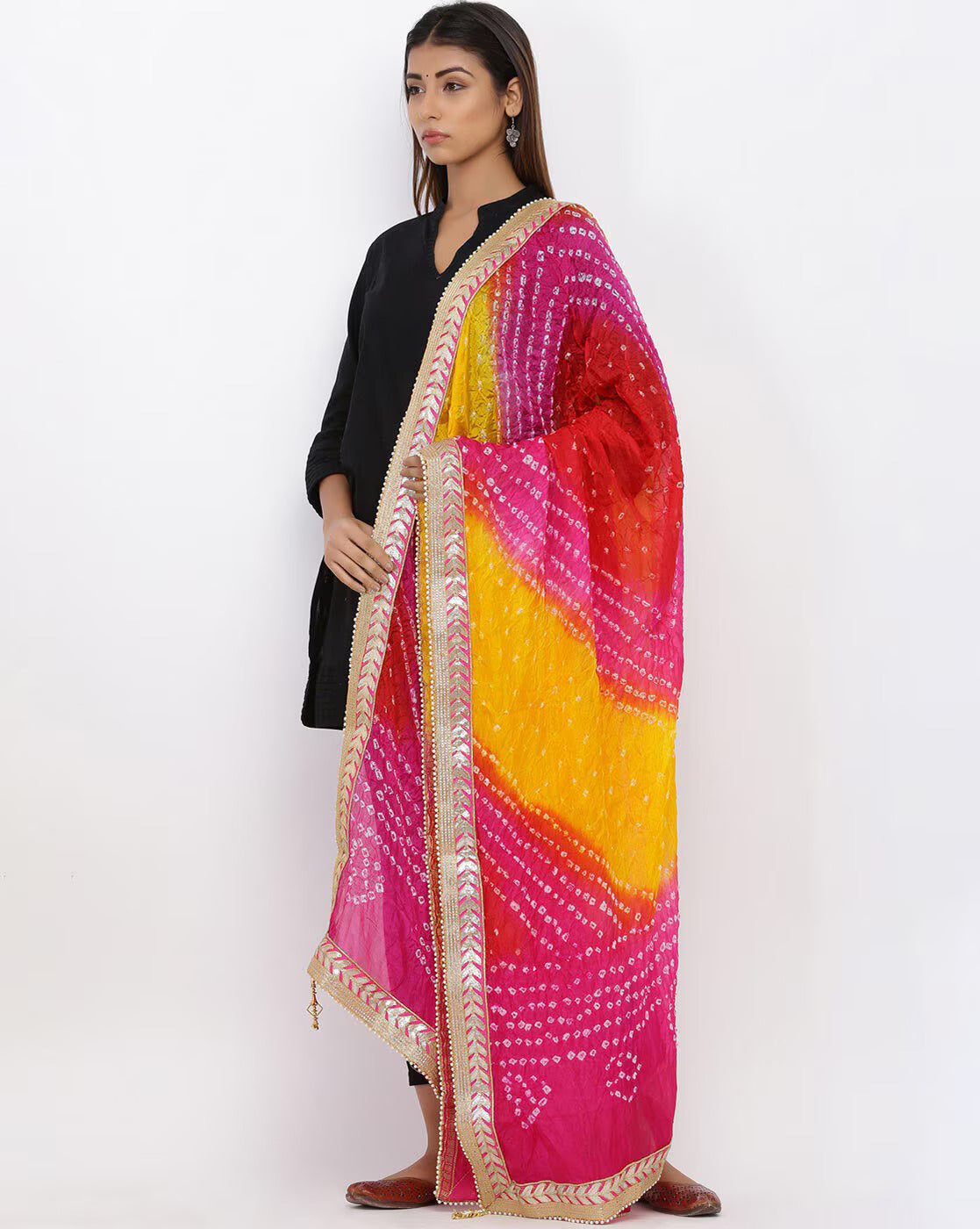 Authentic Rajasthani Rang Bandhani Dupatta - Handcrafted Elegance