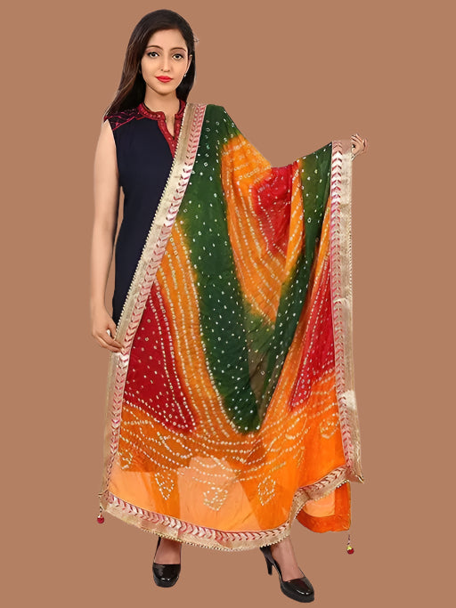 Authentic Rajasthani Rang Bandhani Dupatta - Handcrafted Elegance