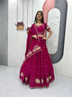 Red Lehenga Choli With Embroidery Thread Sequence Work | Ready To Wear