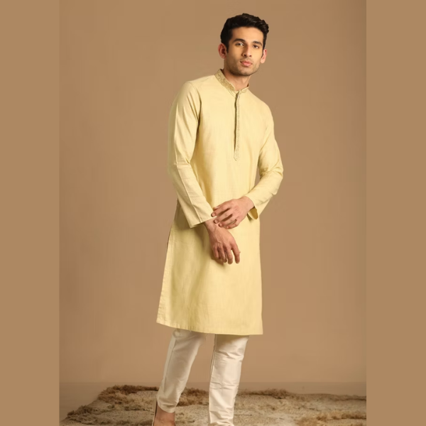 Manyawar Plain Kurta Set - India shopping