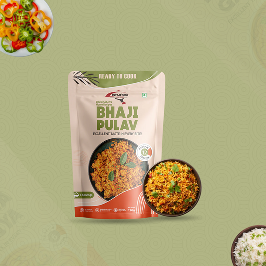 Sheta Exports Bhaji Pulav - 120 gms| After Cooking Gets 450 gms to Serve | Ready To Eat
