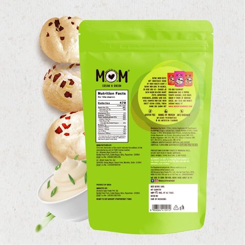 Cream & Onion Roasted Makhana by MOM - Meal Of The Moment - 52 gms