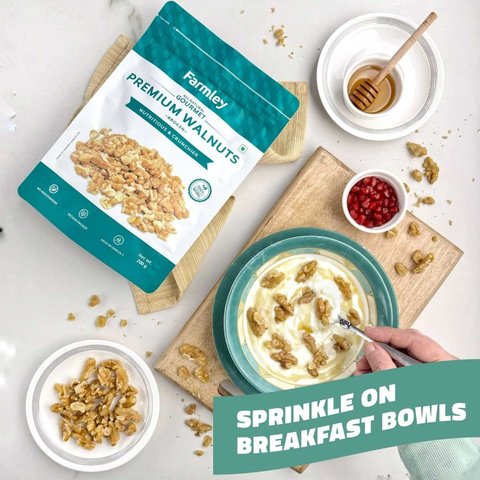 Farmley Premium Broken Chile Walnuts Kernels (Akhrot) - 200 gms