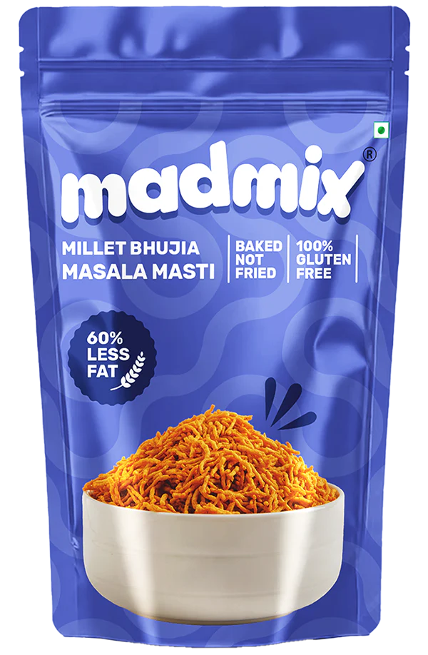 Madmix Jowar Millet Bhujia Masala Masti 2 x 125 gms - 250 gms