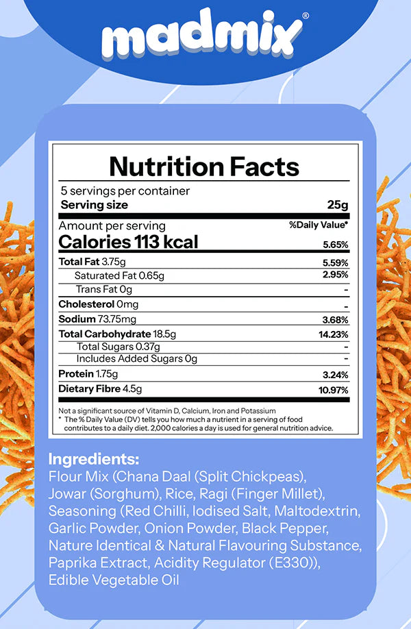 Madmix Jowar Millet Bhujia Masala Masti 2 x 125 gms - 250 gms