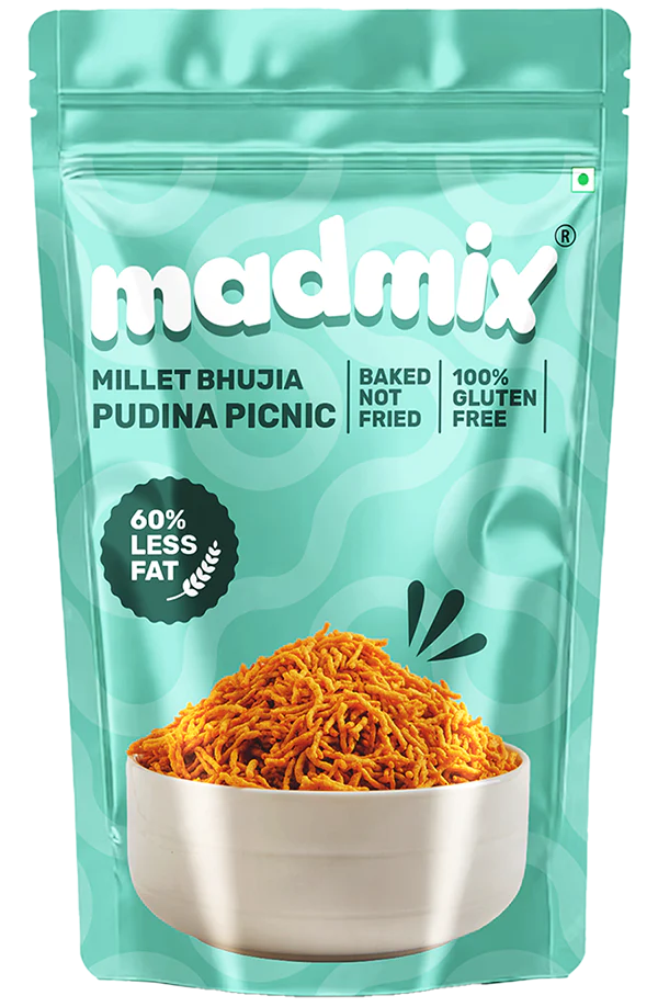 Madmix Jowar Millet Bhujia Pudina Picnic 2 x 125 gms - 250 gms