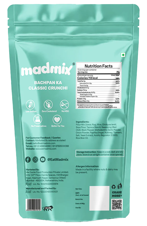 Madmix Jowar Millet Bhujia Pudina Picnic 2 x 125 gms - 250 gms