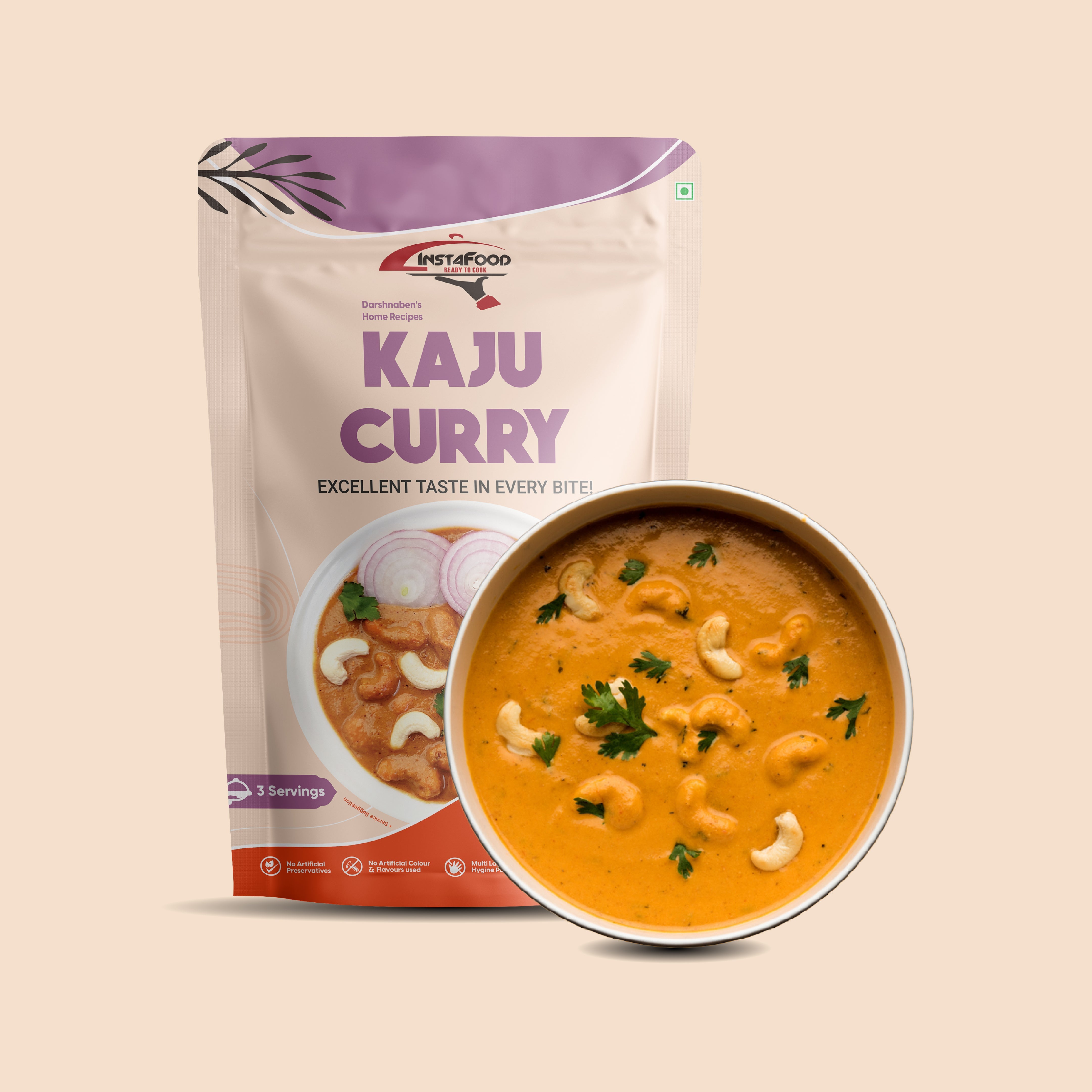 Sheta Exports Kaju Curry – 150 gms | After Cooking Gets 450 gms to Serve | Ready To Eat