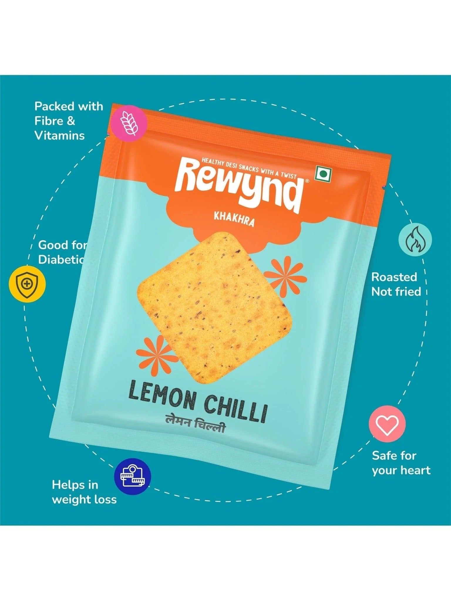 Rewynd Lemon Chilli Khakhra - 40 gms
