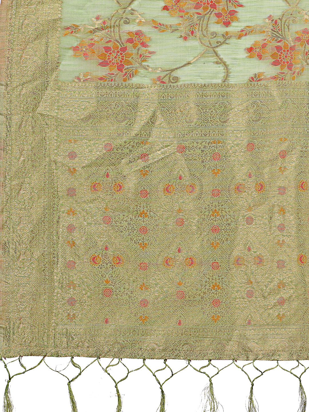 Latest Zari Zevar Saree | Light Green Color | Ready To Wear                           SKU-ASNAZ1006