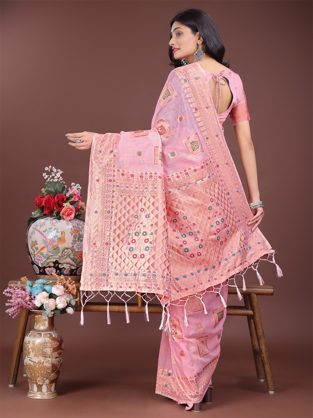 Latest Chic Charisma Saree | Light Pink Color | Ready To Wear                      SKU-ASNAZ2005