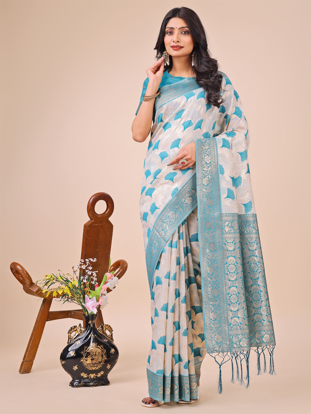 Zehra Zamin Linen Cotton Sarees Collection | Ready To Wear               SKU - ASLIQ1001 to 06