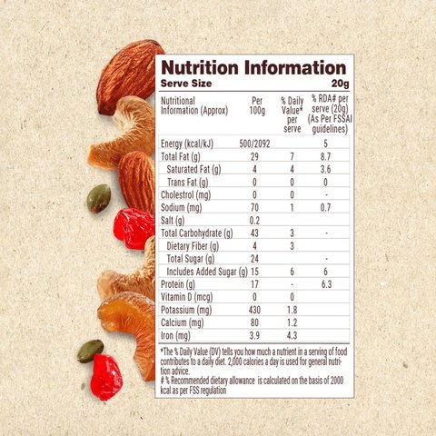 MOM Meal Of The Moment Daily Health Dry Fruit Mix - 75 gms