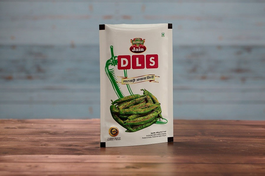 Aslee Paliwala Jain Pickles Marwadi Athna Mirchi – Green Chilly - 400 gms