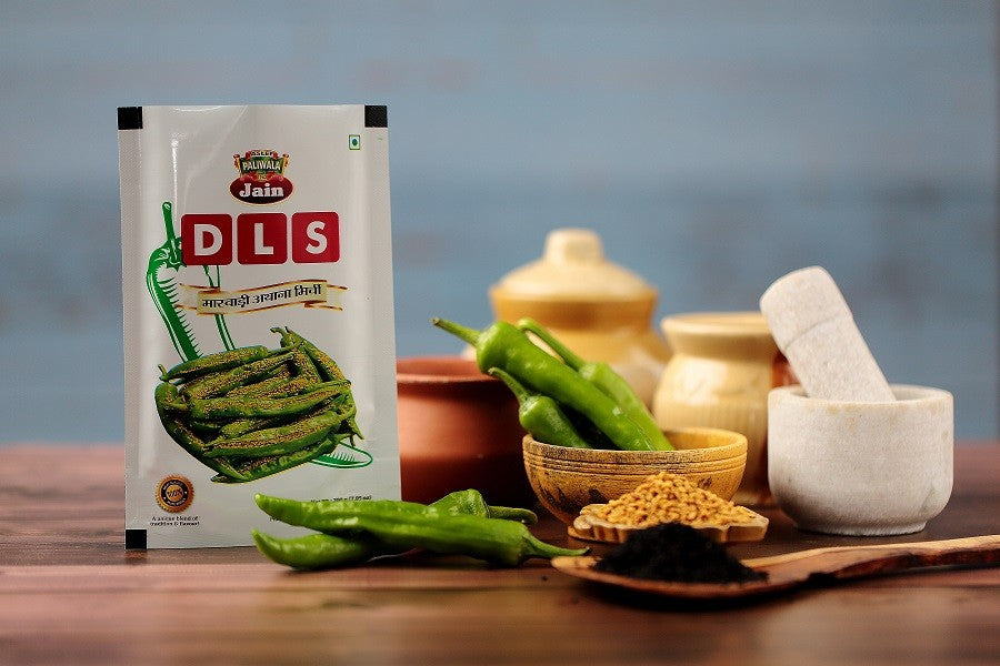 Aslee Paliwala Jain Pickles Marwadi Athna Mirchi – Green Chilly - 400 gms