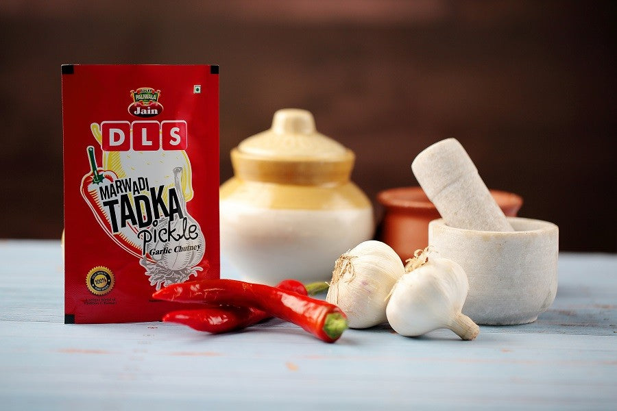 Aslee Paliwala Jain Pickles Marwadi Tadka Pickle – Garlic Chutney - 400 gms