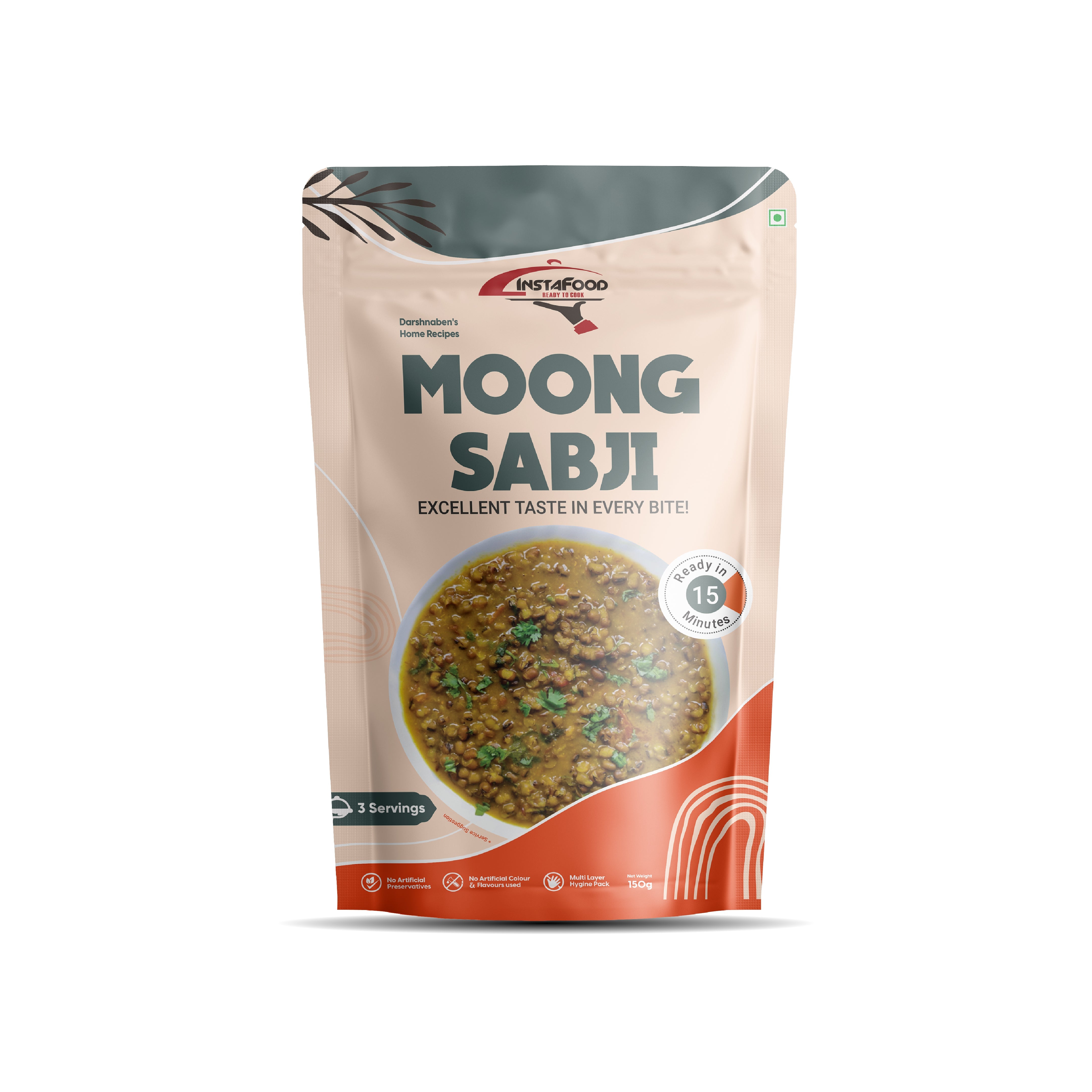 Sheta Exports Moong Sabji – 150 gms | After Cooking Gets 700 gms to Serve | Ready To Eat