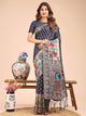 Taapti Tanveer Saree | Navy Blue Color | Ready To Wear                                    SKU-ASZRE1005