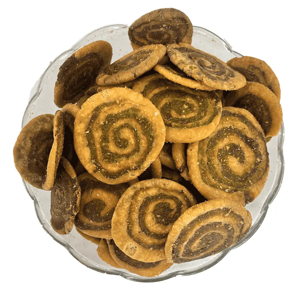 Bhole G Namkeen & Wafers Palak Bhakarwadi - 400 gms