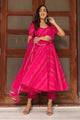 Bhandhej Pink Cotton Hand Block Anarkali Set With Soft Net Dupatta | Ready to Wear       Code - PJS1223-1