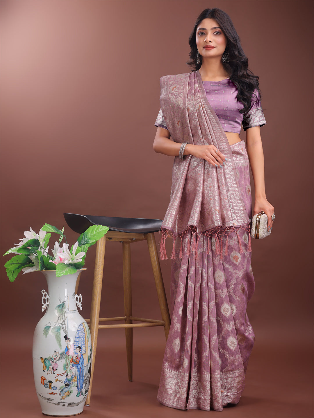 Baag-e-Bahar Linen Cotton Drapes Sarees Collection | Ready To Wear     SKU- ASZAR1001 to 06