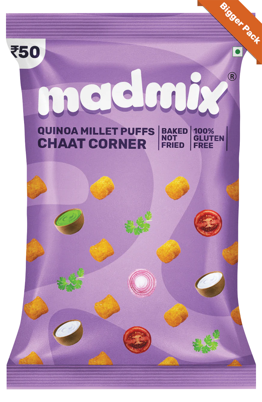 Madmix Quinoa Millet Puffs Chaat Corner 6 x 50 gms - 300 gms
