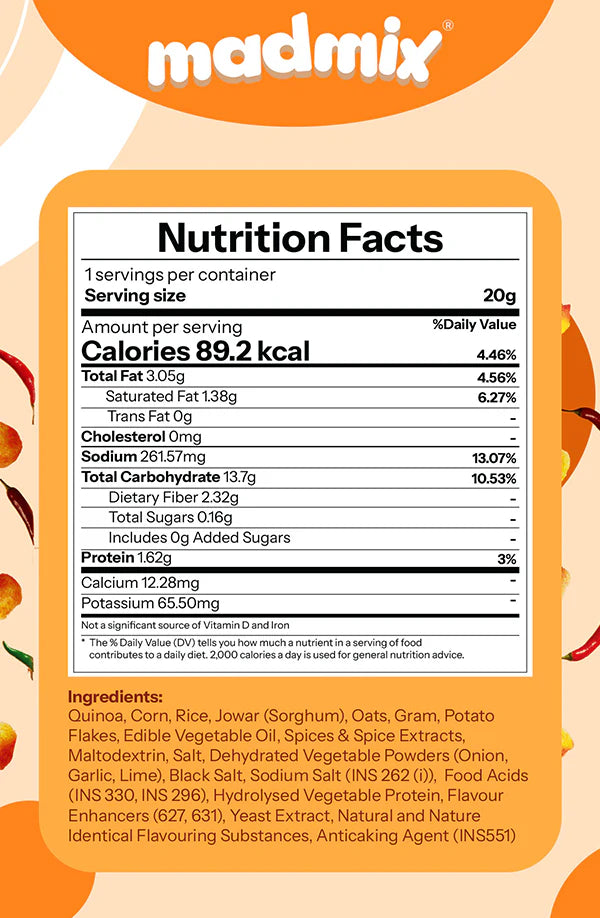 Madmix Quinoa Millet Puffs Flamin Fun 6 x 50 gms - 300 gms