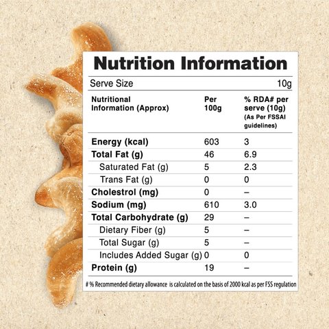Roasted & Salted Cashew by MOM - Meal Of The Moment - 45 gms