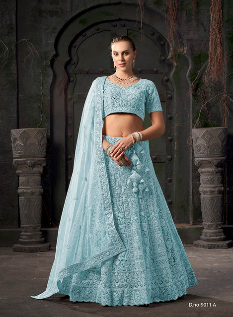 Latest Premium Net With Zarkan Lehenga Collection | Ready To Wear       Code-9011 To 9011C