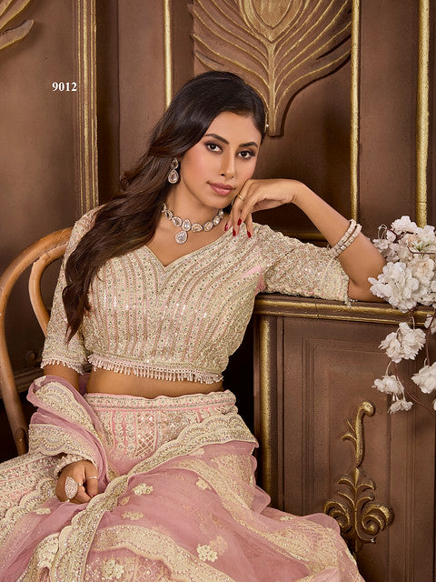 Saawan Saaz Premium Net With Zarkan Lehenga | Ready To Wear                            Code-9012
